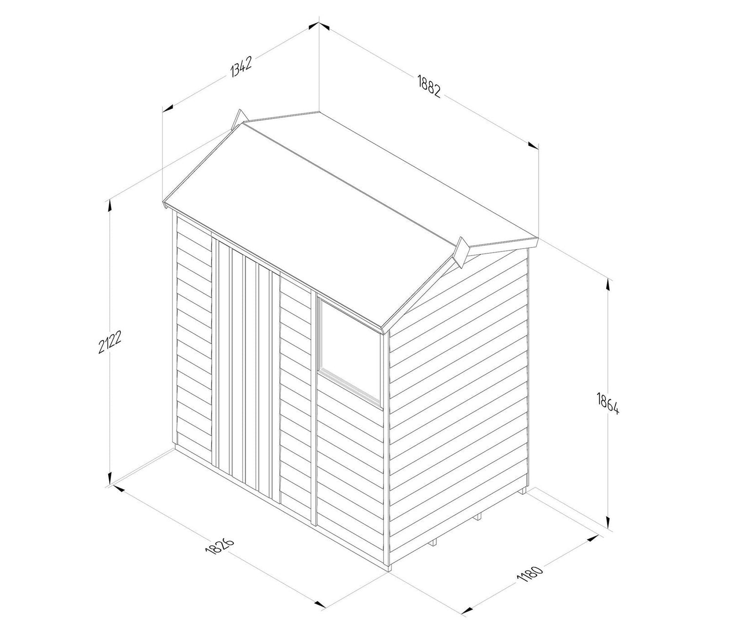 Forest 6 x 4 ft Overlap Reverse Shed