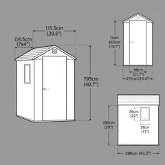 Keter 4×6 Darwin Heavy Duty Plastic Garden Shed Brown