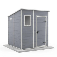 Keter 6×6 Manor Plastic Pent Garden Storage Shed Grey