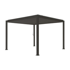 3m x 3m Square Aluminium Louvered Pergola – Grey