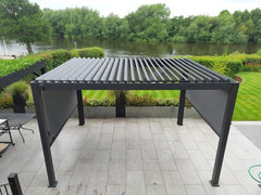 4m x 3m Rectangular Aluminium Louvered Pergola – Grey
