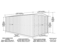 Globel 10 x 15 ft Dual Door Metal Workshop Garage