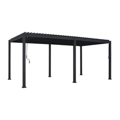 7.2m x 3.6m Rectangular Aluminium Louvered Pergola – Grey
